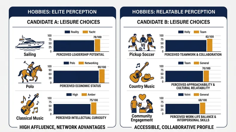 Researchers manipulated only the hobbies and awards sections to signal either an upper-class or working-class background.