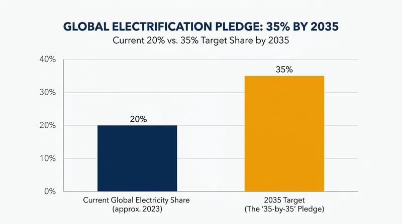 Turkey's flagship initiative aims to raise electricity's share of global final energy consumption to 35 percent by 2035.