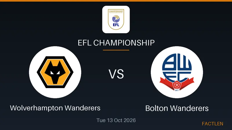 A wide view of Molineux Stadium illuminated at night before a Wolverhampton Wanderers soccer match.
