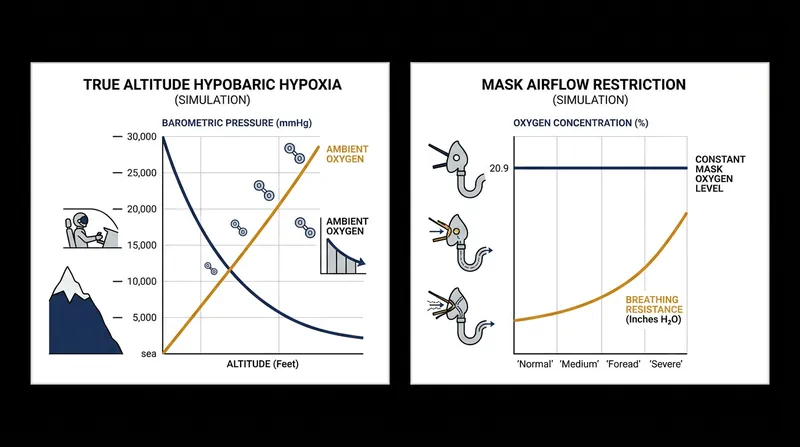 Unlike true high altitude, training masks do not reduce the partial pressure of oxygen entering the lungs.