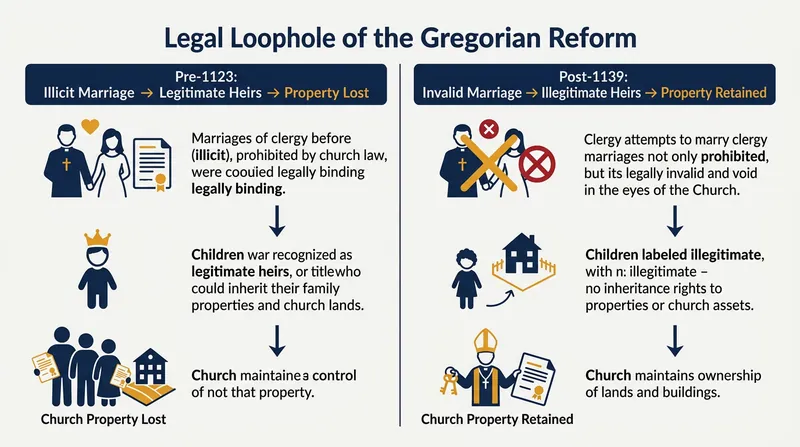 By changing the canonical status of clerical marriage, the Church altered civil inheritance rights.