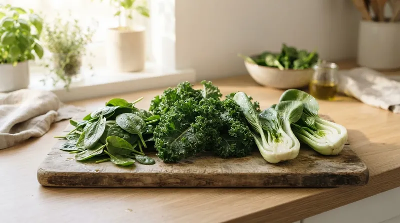 Illustration: Low-oxalate greens from the Brassica family, including bok choy, offer calcium absorption rates exceeding 50 percent.