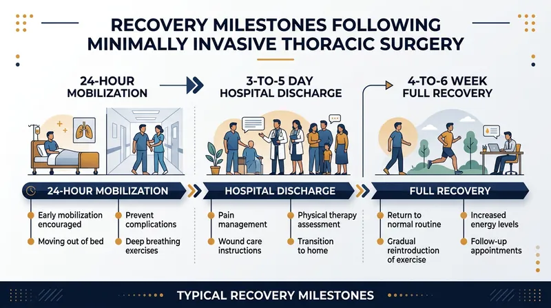 Standard recovery timeline for video-assisted thoracoscopic surgery.