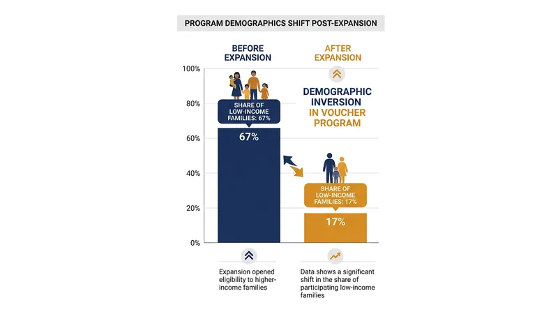 The share of low-income families utilizing Ohio's voucher program plummeted after the state removed income caps.