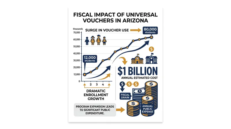 Arizona's universal voucher program is on track to cost the state $1 billion annually, far exceeding initial legislative projections.