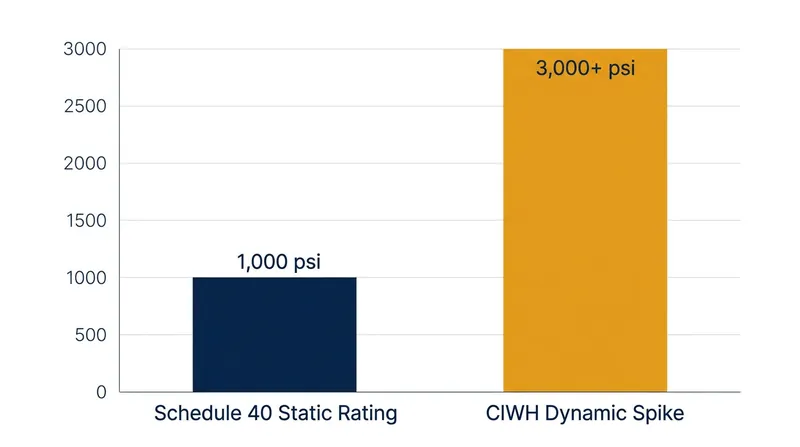 The kinetic energy of a water slug generates pressure spikes far beyond the static ratings of standard industrial piping.