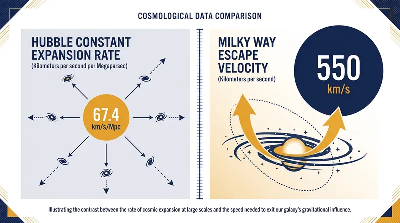 The inward pull of the Milky Way's gravity vastly overpowers the theoretical outward stretch of cosmic expansion.
