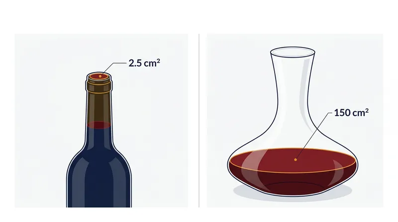 Decanting increases the wine's surface area exposure by a factor of 60.