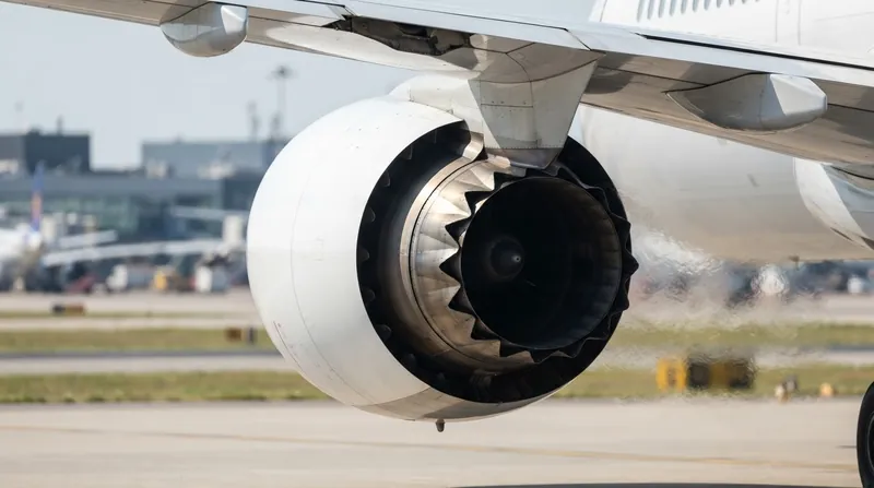 Illustration: Serrated chevron nozzles promote controlled mixing between the exhaust and ambient air, but they provide only incremental acoustic relief compared to the bypass ratio.