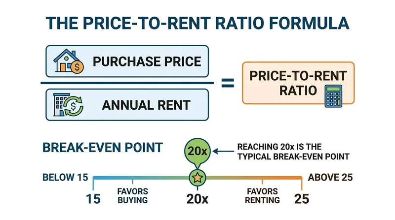 The 20x price-to-rent ratio serves as a universal benchmark for evaluating housing markets.