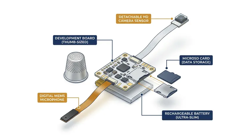 The recording device was described in the criminal complaint as a thumb-sized development board with a detachable camera and digital microphone.