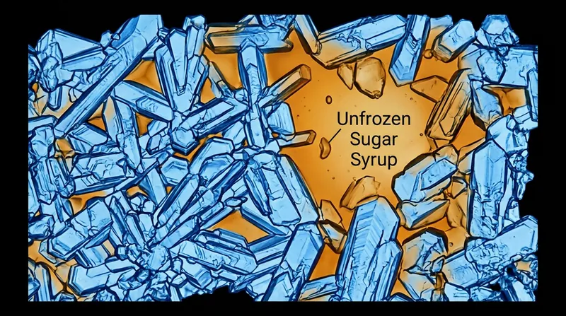 A properly calibrated sorbet leaves roughly 25 percent of its volume as an unfrozen liquid matrix, providing the lubrication needed for a spoon to glide through.