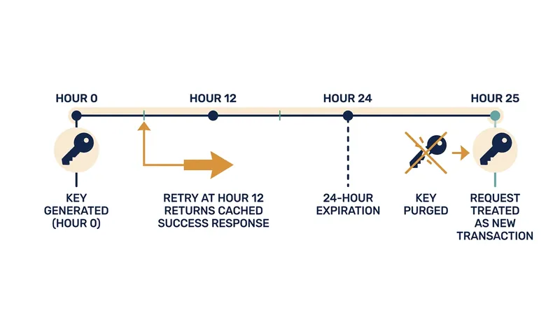 Platforms enforce strict expiration windows to prevent database bloat, typically purging keys after 24 hours.