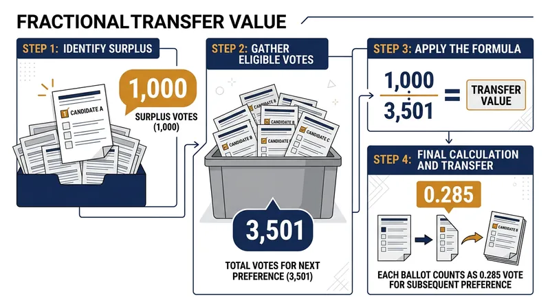 Instead of moving a fraction of the ballots, the system moves every ballot at a fractional value.