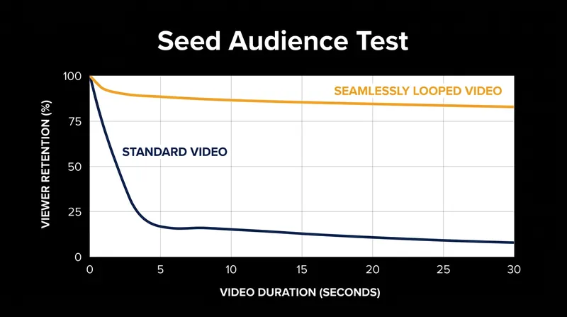 A seamless loop prevents the natural drop-off that occurs when viewers sense a video is ending.