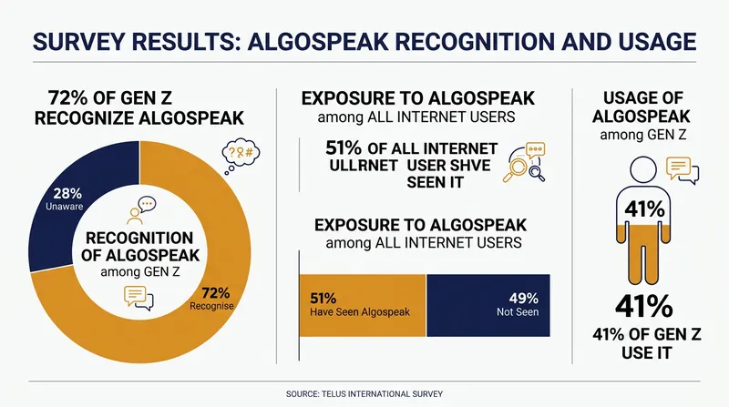 A 2022 survey revealed that a majority of internet users have encountered algospeak, with usage heavily concentrated among Generation Z.