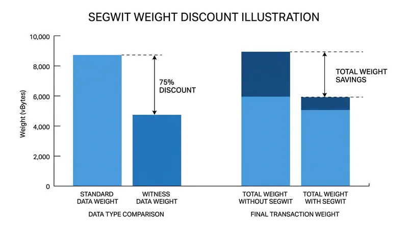 The SegWit upgrade introduced a discount for signature data, incentivizing more efficient wallet software.