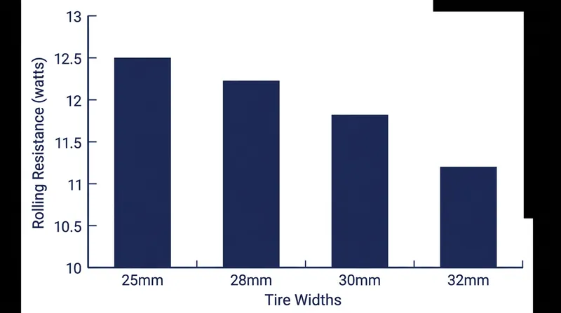 Laboratory drum testing confirms that wider casings consume less energy when inflated to identical pressures.