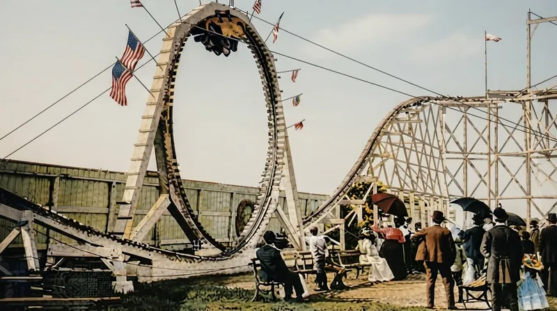 Early circular loops, like the 1895 Flip Flap Railway, subjected riders to forces that caused whiplash and blackouts.