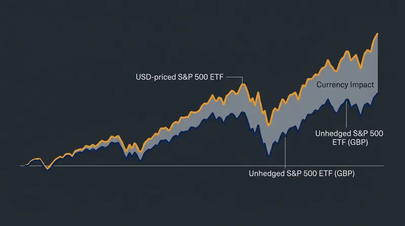 Domestic currency weakness artificially inflates the apparent returns of foreign holdings in unhedged funds.
