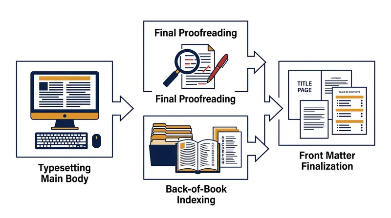 Because indexing occurs simultaneously with final proofreading, the main text's pagination must remain locked.