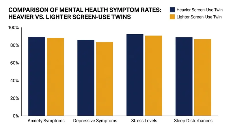 Co-twin comparisons revealed that heavier screen use did not uniformly result in higher rates of internalizing problems.