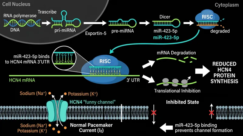 Endurance exercise increases miR-423-5p, a microRNA that directly suppresses the creation of new pacemaker channels.