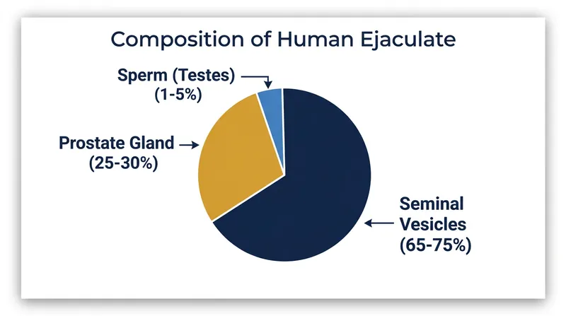Sperm cells make up a negligible fraction of total ejaculate volume.