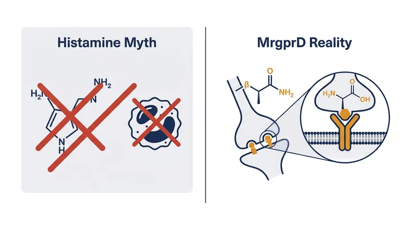 Beta-alanine bypasses the immune system entirely, binding directly to sensory nerve endings.