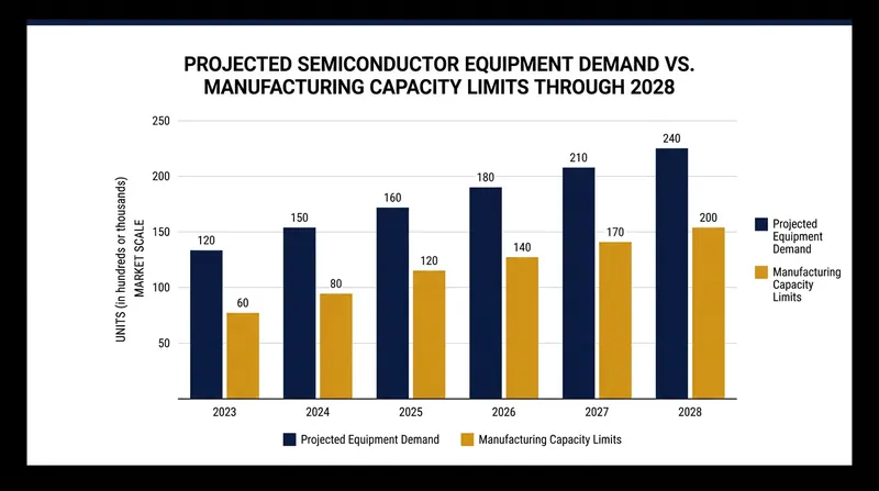 Projected AI hardware demand is expected to significantly outpace lithography equipment supply over the next two years.
