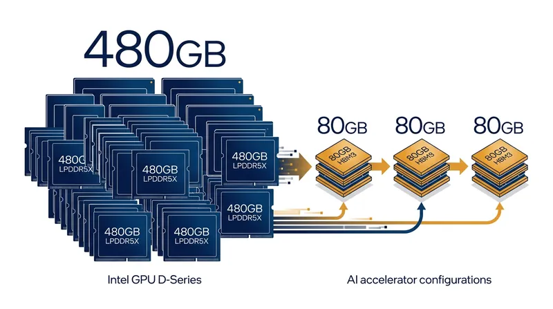 The D-Series trades peak memory bandwidth for a massive 480-gigabyte capacity buffer.
