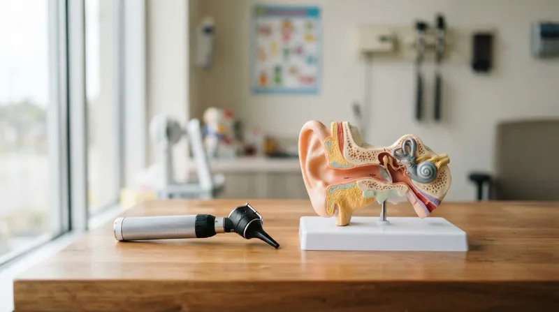 Illustration: Tympanostomy tubes provide a mechanical workaround for children whose horizontal anatomy traps fluid for months at a time.