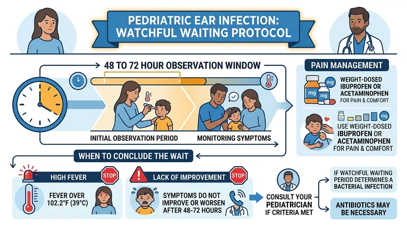 The watchful waiting protocol focuses on pain management while allowing the immune system time to clear the infection.
