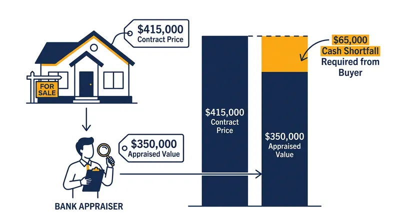 Even willing buyers cannot secure financing for homes priced significantly above their appraised value.