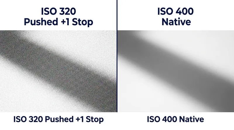 Pushing a low-ISO file in software amplifies the higher baseline noise of the connected capacitor state.