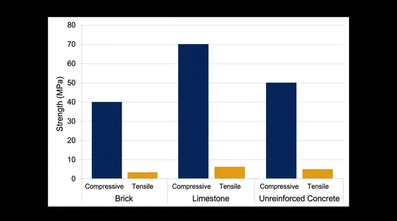 Masonry materials typically possess less than ten percent of their compressive capacity in tensile strength.