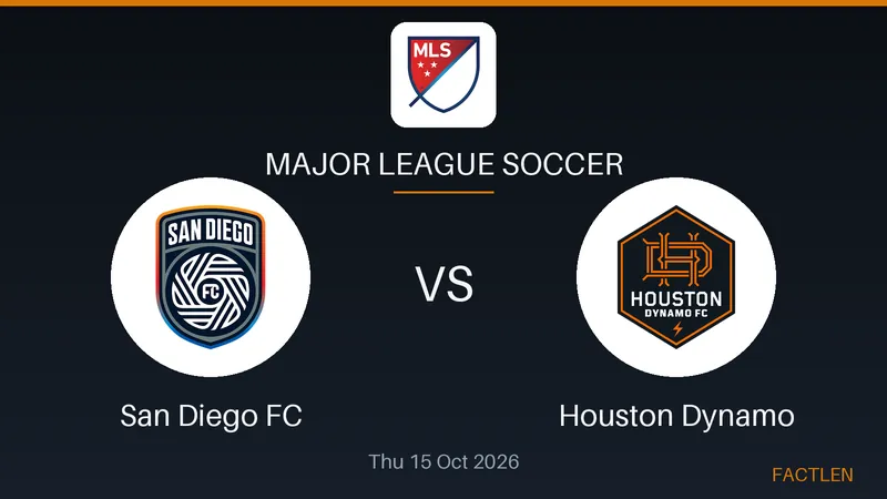 San Diego FC and Houston Dynamo players competing for the ball during a soccer match at Snapdragon Stadium.
