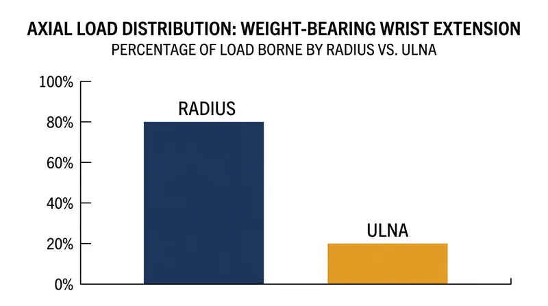 The radius absorbs the vast majority of the body's axial load during weight-bearing poses.