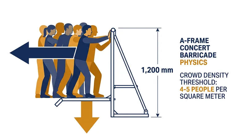 The A-frame design converts horizontal surge pressure into vertical anchoring mass.