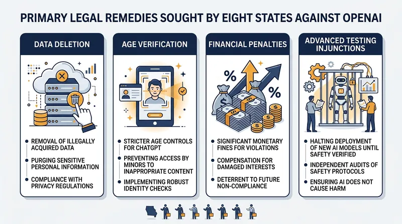 The coalition is seeking structural remedies that would force changes to OpenAI's software architecture.