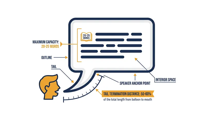 Every element of a speech balloon is mathematically calibrated for reading flow.