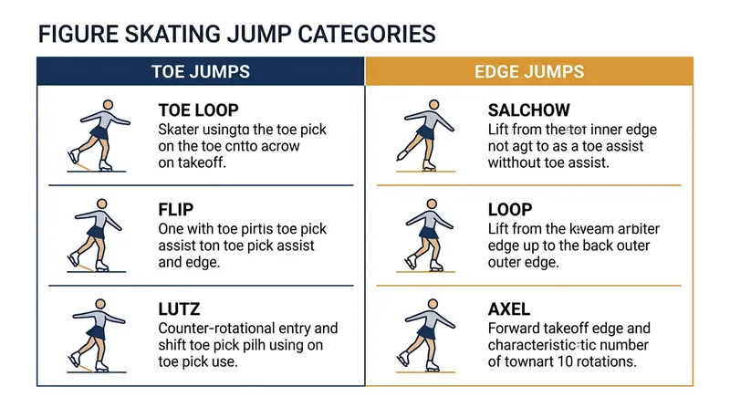 The six recognized jumps are divided into two categories based on whether the skater uses the toe pick to vault.