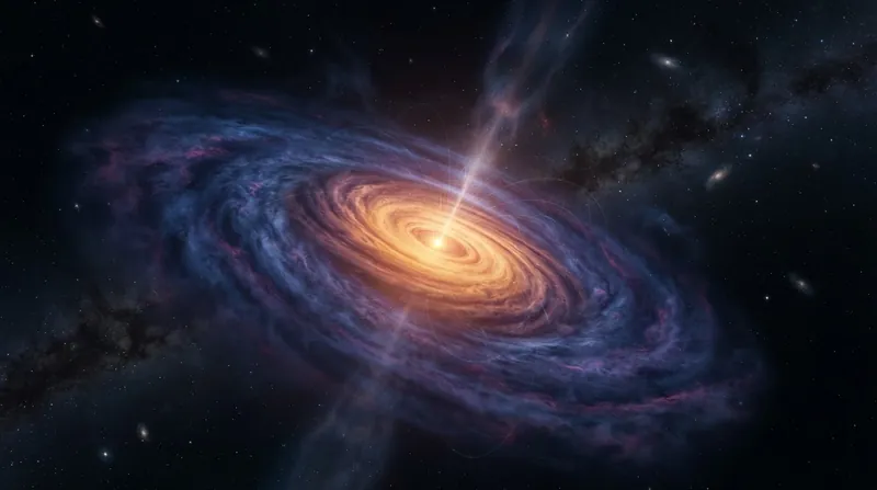 A glowing, flattened disk of gas and dust rotating around a bright central protostar in deep space.
