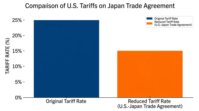 The infrastructure investment was secured by lowering United States import tariffs on Japanese goods.