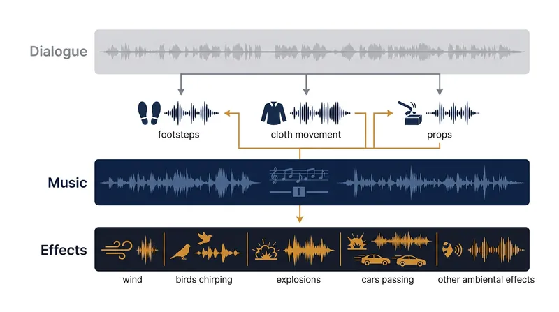 Muting the dialogue stem inherently deletes the synchronized ambient sounds recorded on the same microphone.