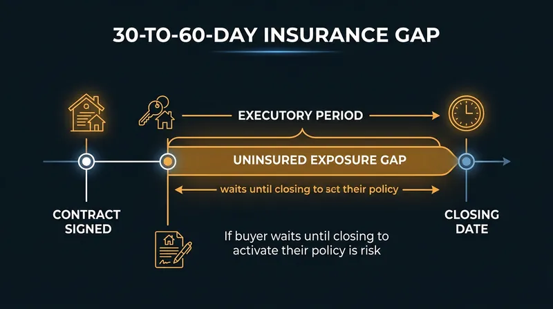 Buyers in majority-rule states face a severe coverage gap if they do not secure an insurance binder upon signing.