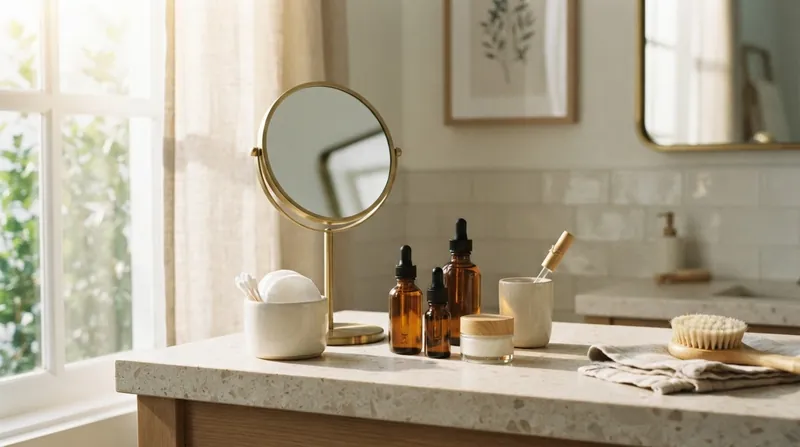 A person gently washing their face with water, showing natural skin texture without heavy makeup.