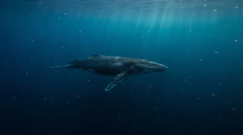Illustration: Baleen whales dive into the SOFAR channel to transmit low-frequency vocalizations over thousands of kilometers.