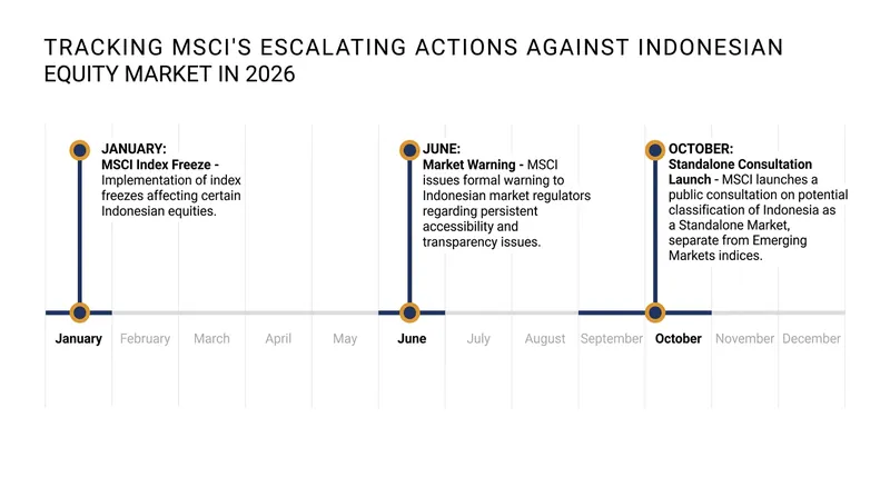 MSCI had previously frozen index-related changes for Indonesian securities in January before escalating to a formal downgrade consultation.