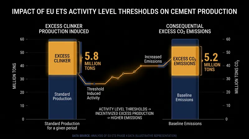 Poorly designed allocation thresholds can induce perverse overproduction in heavy industry.